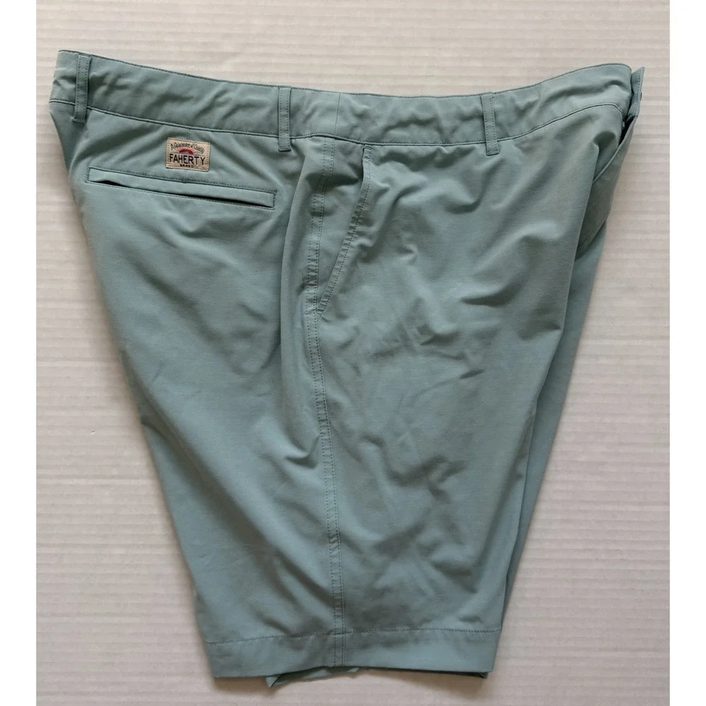 Faherty All Day Shorts Mens 36 Blue Chino Athletic Drawstring Unlined Summer